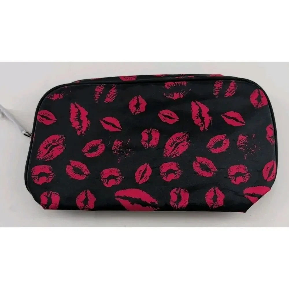 Avon Red Lips Makeup Bag Black With Red Kisses New 2015